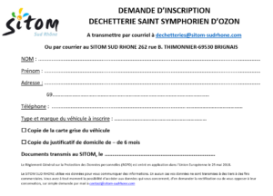 INSCRIPTION DECHETERIE